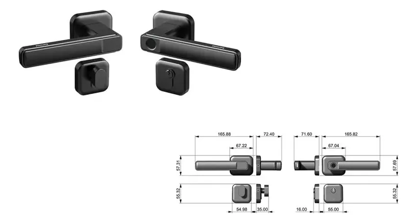 Cerradura Digital Philips Ddl101 Para Puertas Internas Color Negro 2