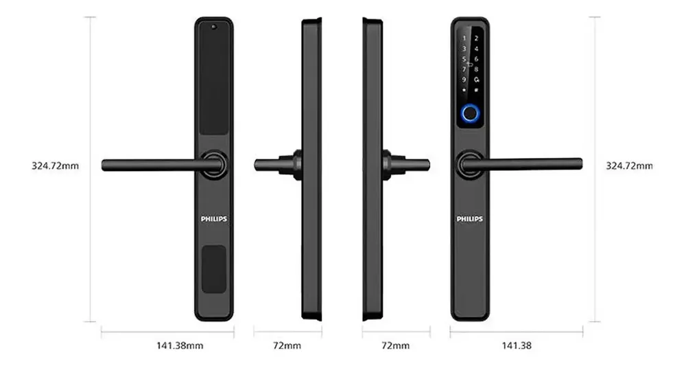Cerradura Electronica Digital Philips Modena Aluminio Ddl608 Negro 3