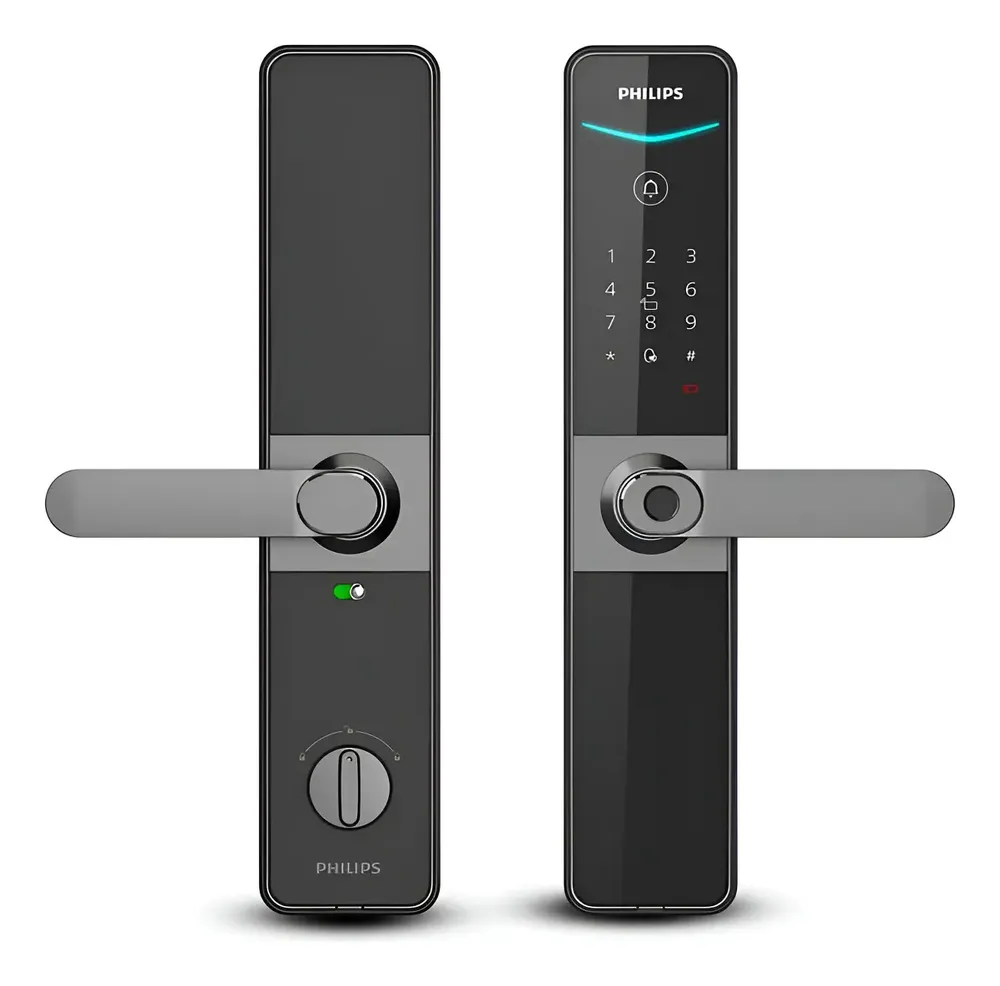 Cerradura Digital Philips Ddl610 Wifi Huella Clave Tarjeta Negro Y Gris - foto 1