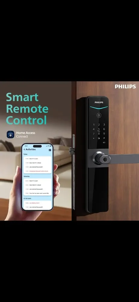 Cerradura Digital Philips Ddl610 Wifi Huella Clave Tarjeta Negro Y Gris 7