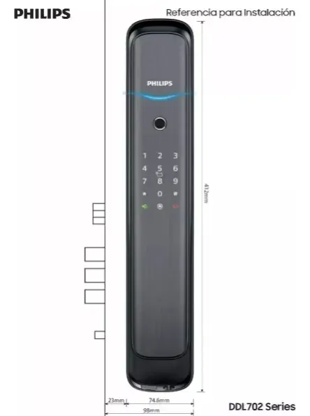 Cerradura Inteligente Philips Wi-Fi (huella, clave, tarjeta y app) 5